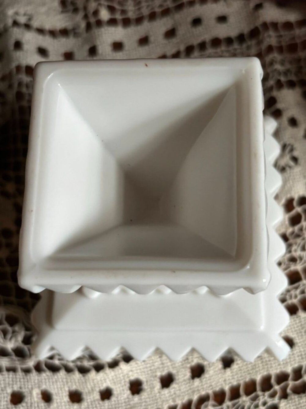 Vintage Westmoreland Milk Glass Covered Candy Dish | Gold Grape Pedestal Compote - Picture 7 of 9